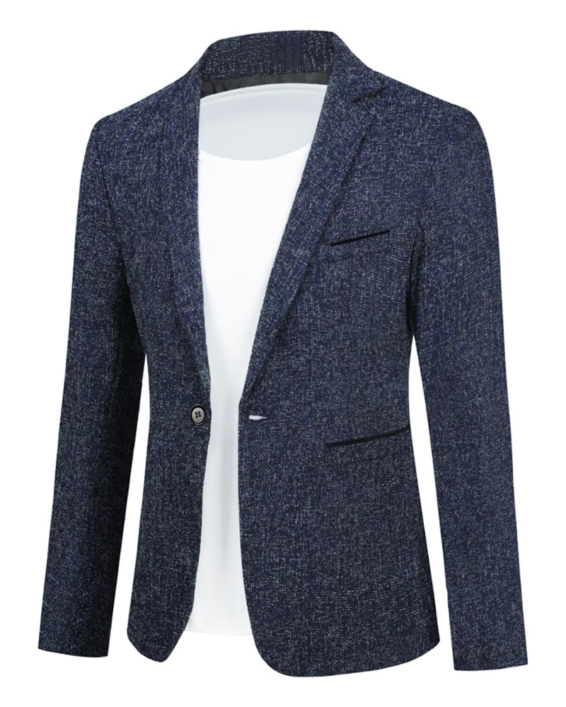 Preston Men's Slim Fit Blazer – Lightweight Suit Jacket with One Button & Inner Pocket