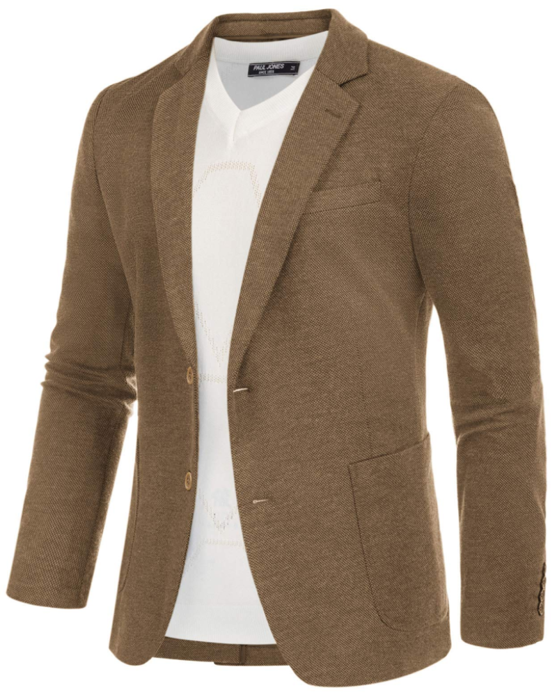 Colin Men's Herringbone Blazer – Slim Fit Suit Jacket with 2 Button Fastening