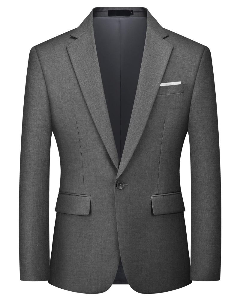 Bennett Men's Slim Fit Blazer – One Button Suit Jacket with Notched Lapel