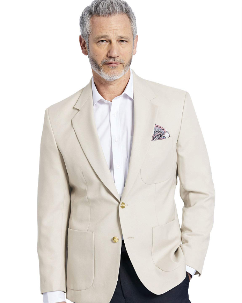 Desmond Men's Oxford Blazer – Regular Fit Suit Jacket with Single Button & Centre Vent