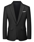 Bennett Men's Slim Fit Blazer – One Button Suit Jacket with Notched Lapel