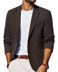 Bradley Men's Single-Button Blazer – Tailored Suit Jacket with Lapel Collar
