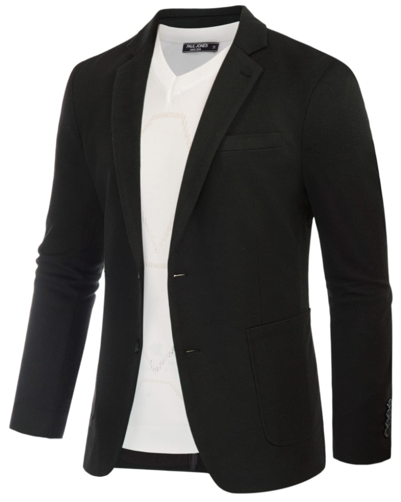 Colin Men's Herringbone Blazer – Slim Fit Suit Jacket with 2 Button Fastening