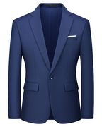 Bennett Men's Slim Fit Blazer – One Button Suit Jacket with Notched Lapel