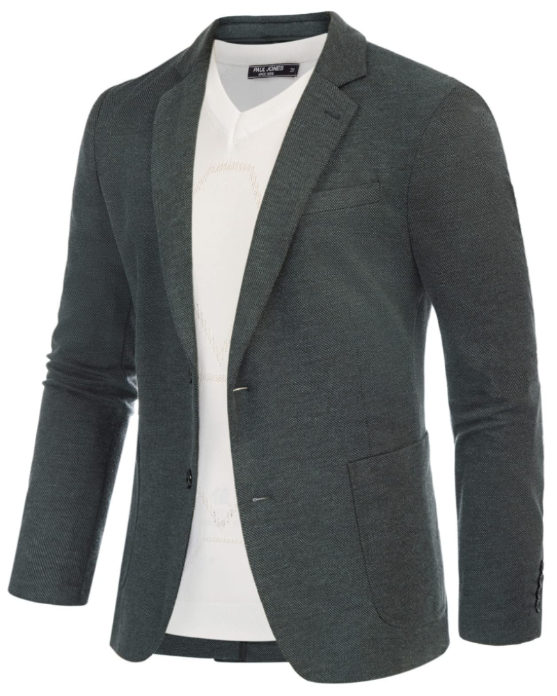 Colin Men's Herringbone Blazer – Slim Fit Suit Jacket with 2 Button Fastening