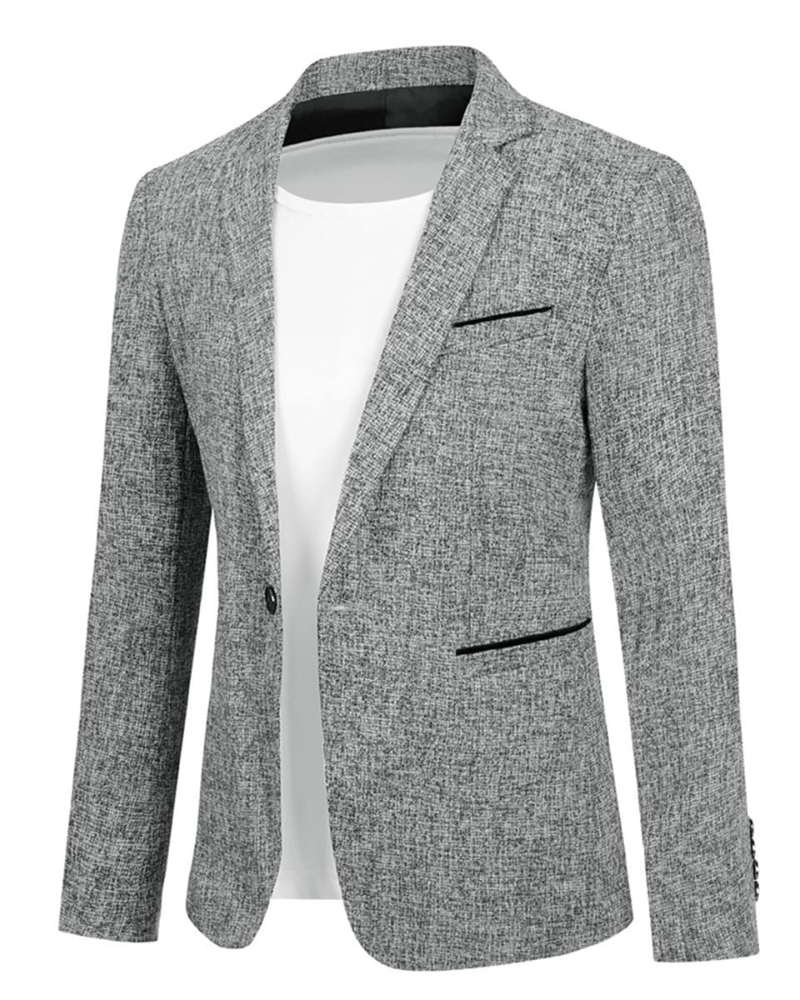 Preston Men's Slim Fit Blazer – Lightweight Suit Jacket with One Button & Inner Pocket