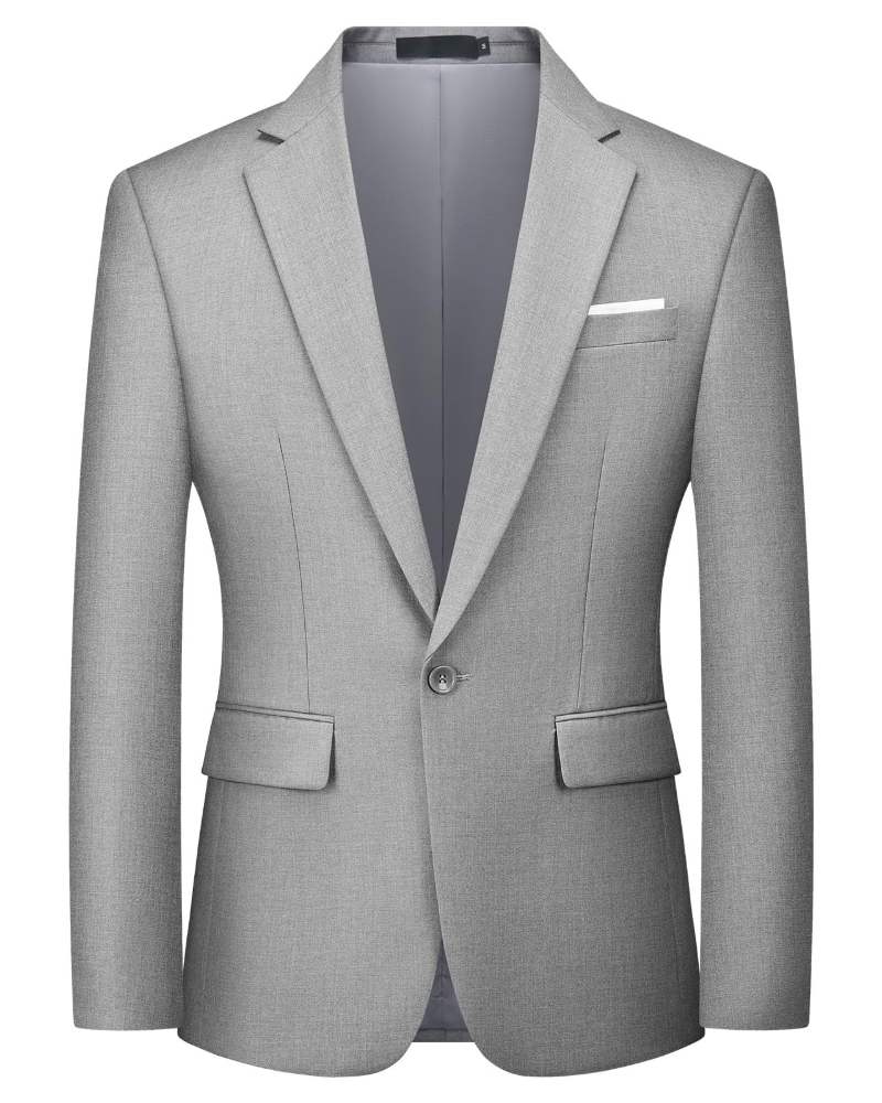 Bennett Men's Slim Fit Blazer – One Button Suit Jacket with Notched Lapel