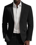 Elliis Men's Linen Blend Blazer – Regular Fit Suit Jacket with 2 Button Fastening