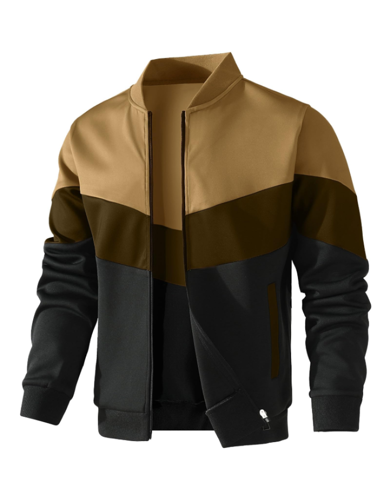 Jasper Men's Bomber Jacket – Full Zip Colour Block Casual Jacket