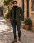 Harrison Men's Corduroy Coat – Slim Fit Stand Collar Smart Casual Jacket