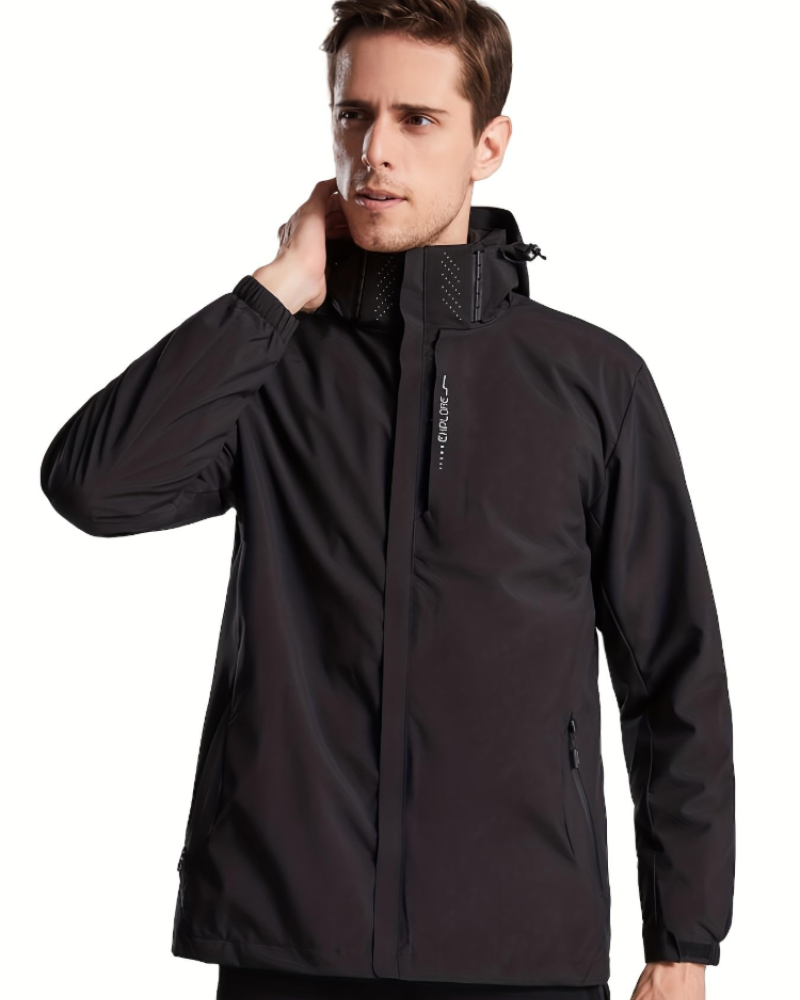 Leonard Men's Hooded Softshell Jacket – Waterproof Wind-Resistant Zip Outdoor Coat
