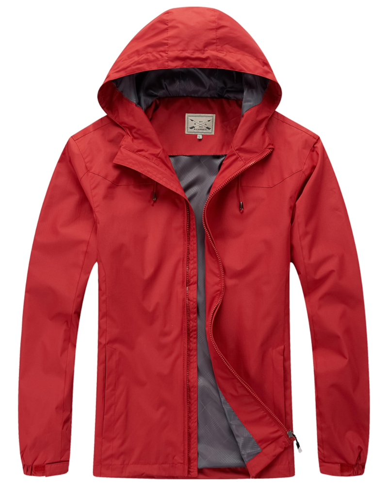 Bernard Men's Waterproof Jacket – Hooded Wind-Resistant Outdoor Zip Coat