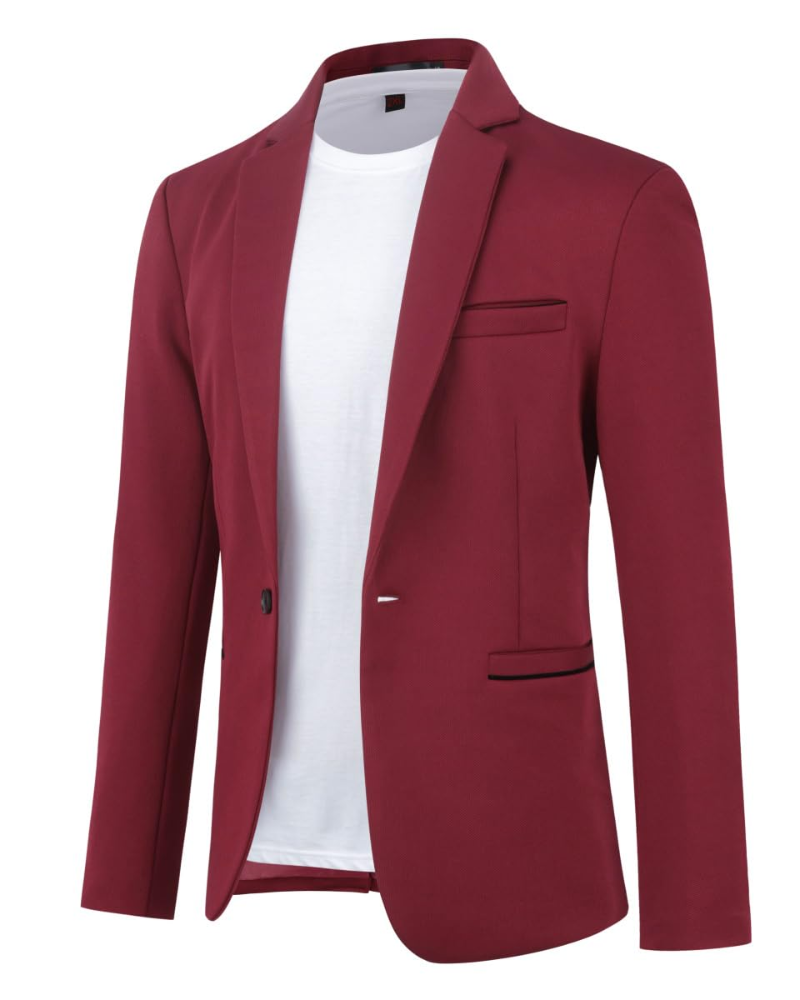 Callum Men's Blazer – Slim Fit Smart Suit Jacket with Stretch & Back Vent