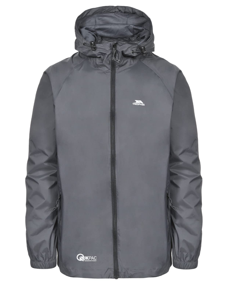 Hunter Men's Packable Waterproof Jacket – Hooded Outdoor Rain Coat with Zip Pockets