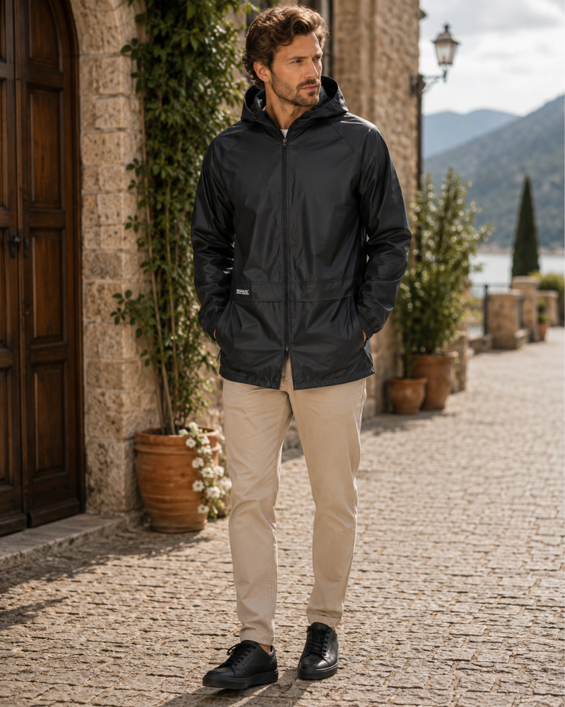 Bradley Men's Waterproof Rain Jacket – Hooded Wind-Resistant Outdoor Coat