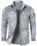 Wyatt Men's Checked Overshirt – Long Sleeve Snap Fastening Plaid Shirt Jacket