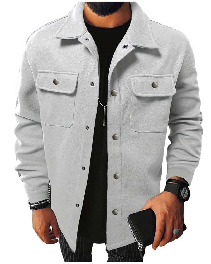 Emmett Men's Button-Down Shirt – Slim Fit Long Sleeve Smart Casual Dress Shirt