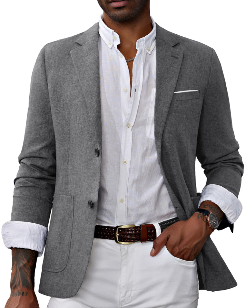 Dawson Men's Blazer – Regular Fit Two Button Smart Suit Jacket with Notch Lapel