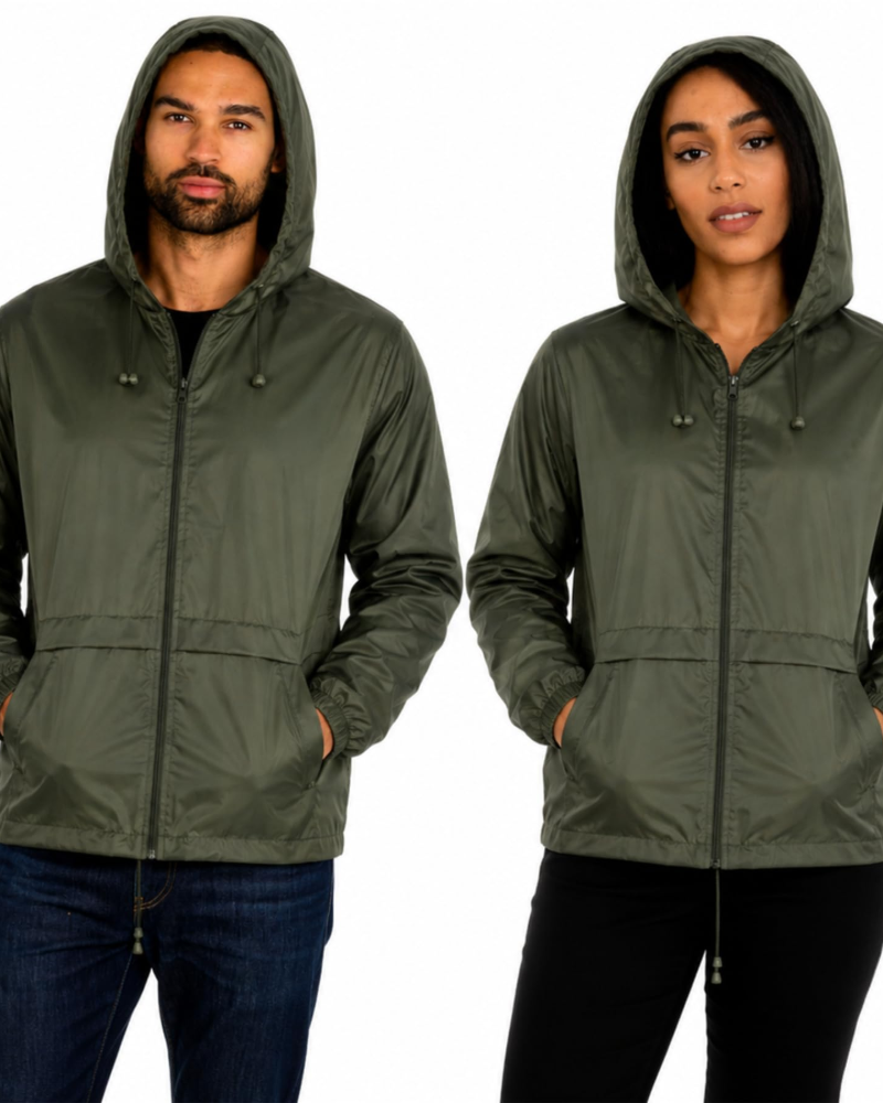 Nathan Men's Lightweight Rain Jacket – Packable Water-Resistant Hooded Outdoor Jacket