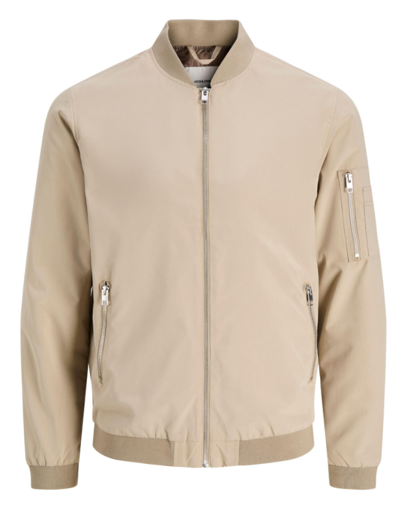Sawyer Men's Lightweight Bomber Jacket – Zip-Up Ribbed Collar Casual Coat