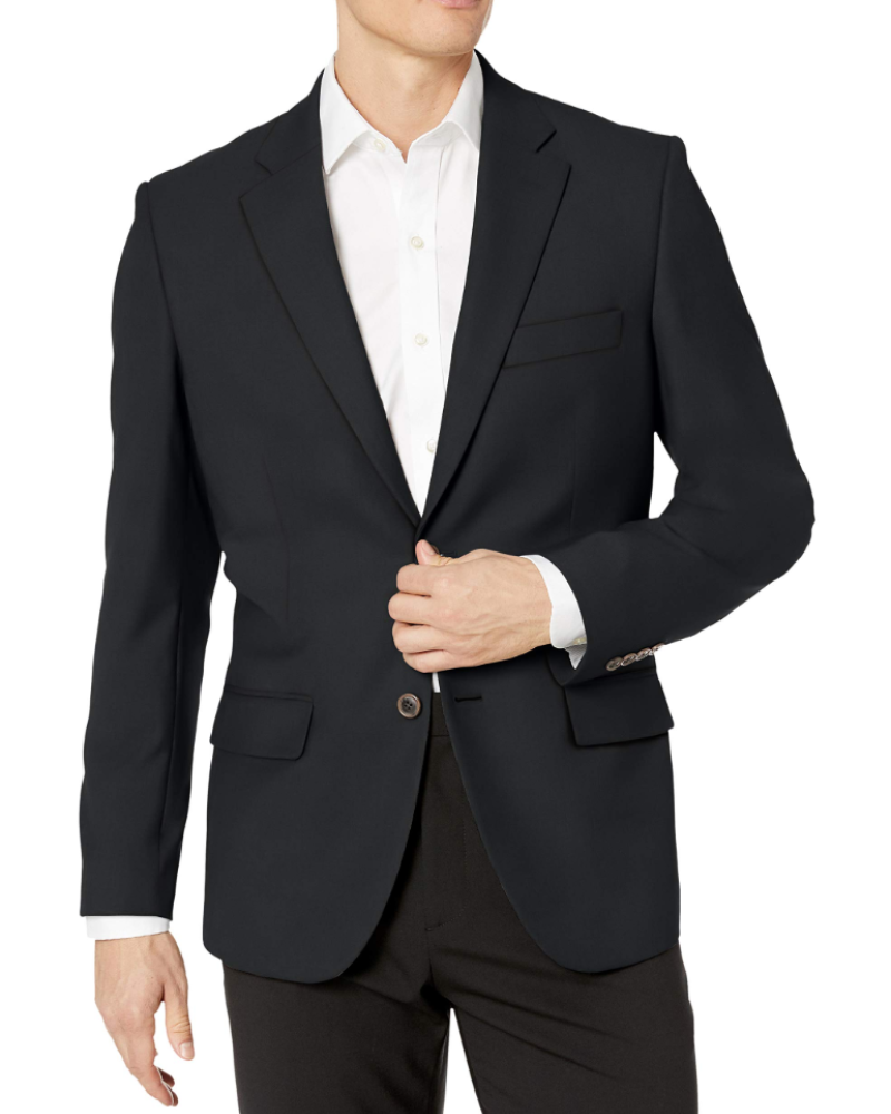 Mileson Men's Blazer – Slim Fit Stretch Two Button Smart Suit Jacket with Notch Lapel