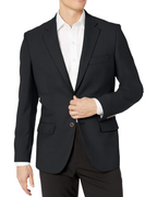 Mileson Men's Blazer – Slim Fit Stretch Two Button Smart Suit Jacket with Notch Lapel
