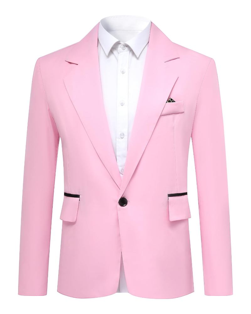 Caleb Men's Blazer – Slim Fit Single Breasted Notch Lapel Smart Suit Jacket