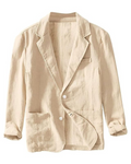 Luca Men's Linen Blazer – Regular Fit Two Button Smart Casual Suit Jacket