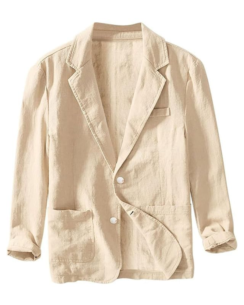 Luca Men's Linen Blazer – Regular Fit Two Button Smart Casual Suit Jacket