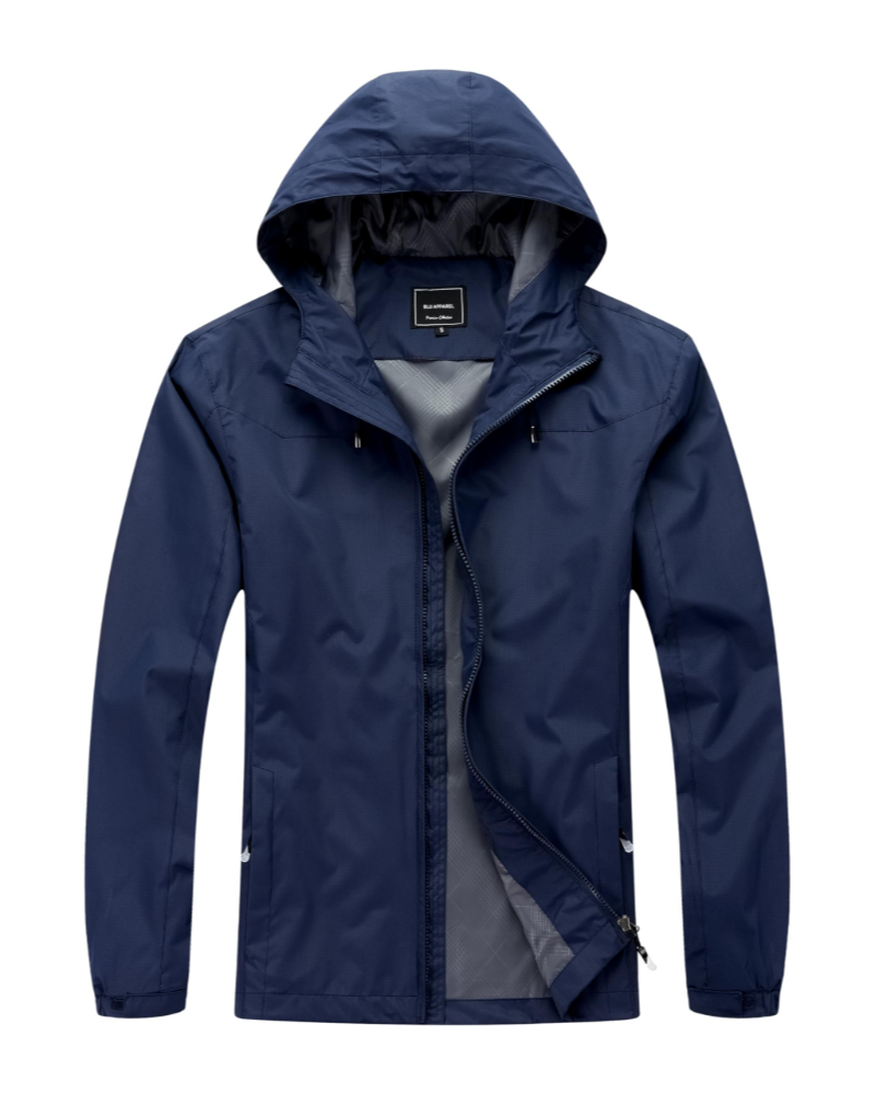 Bernard Men's Waterproof Jacket – Hooded Wind-Resistant Outdoor Zip Coat