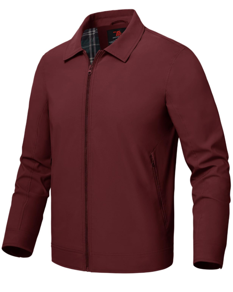 Colin Men's Harrington Jacket – Lightweight Zip-Up Casual Bomber Jacket