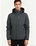 Leonard Men's Hooded Softshell Jacket – Waterproof Wind-Resistant Zip Outdoor Coat