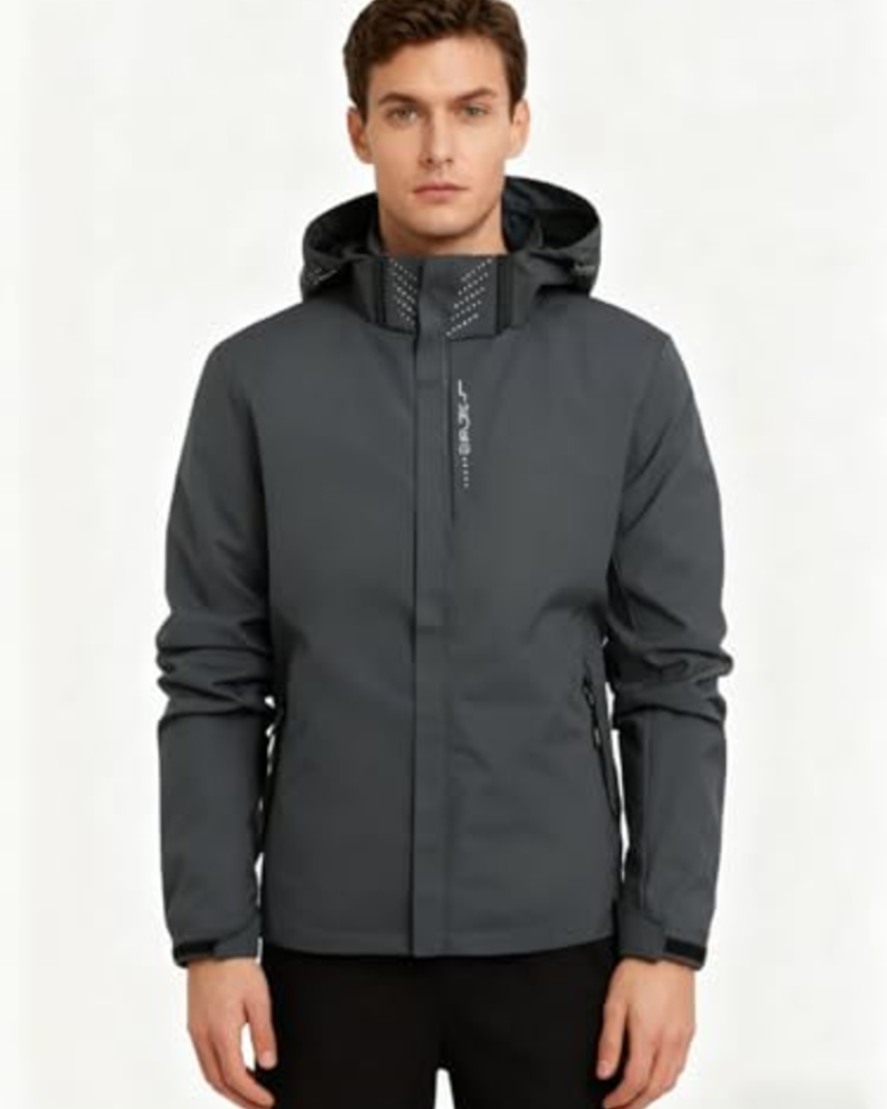 Leonard Men's Hooded Softshell Jacket – Waterproof Wind-Resistant Zip Outdoor Coat