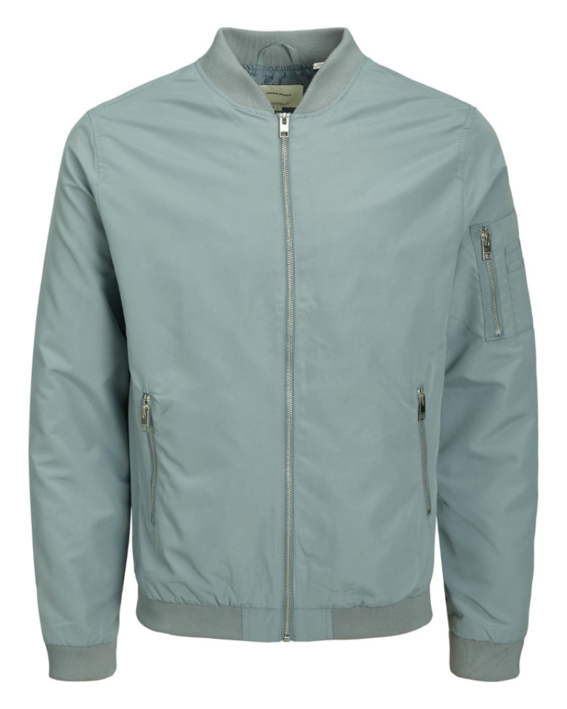 Sawyer Men's Lightweight Bomber Jacket – Zip-Up Ribbed Collar Casual Coat