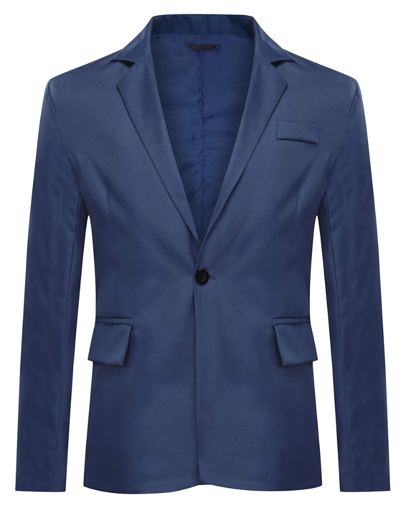 Evan Men's Blazer – Slim Fit One Button Smart Casual Suit Jacket with Notch Lapel