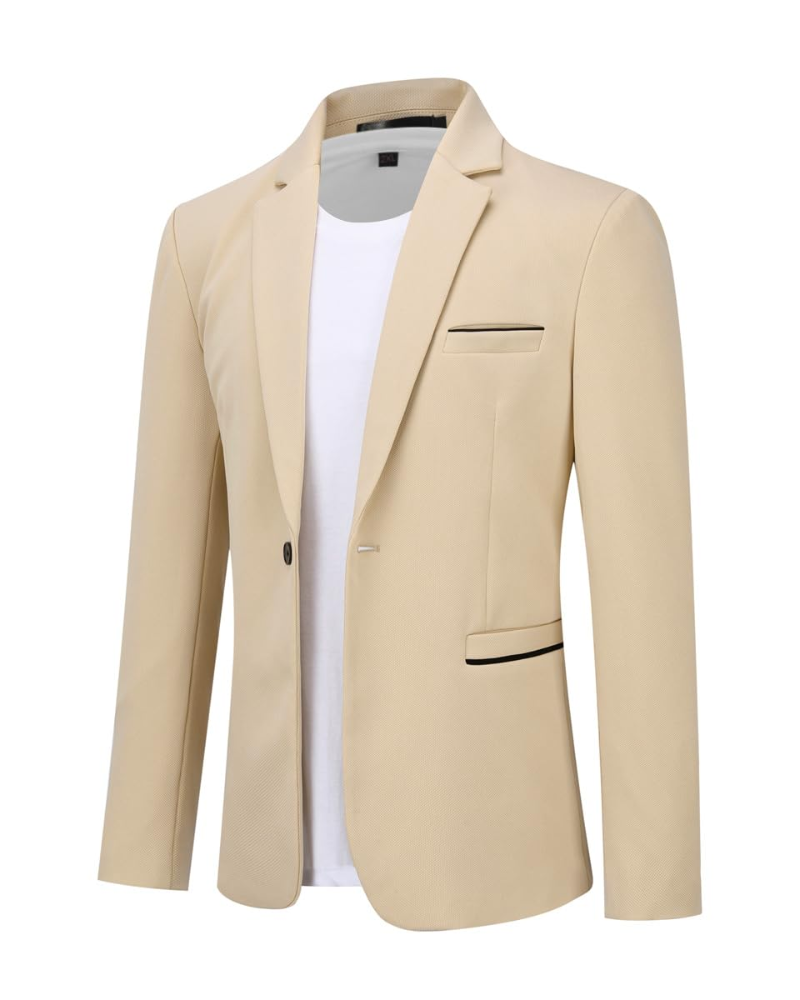 Callum Men's Blazer – Slim Fit Smart Suit Jacket with Stretch & Back Vent