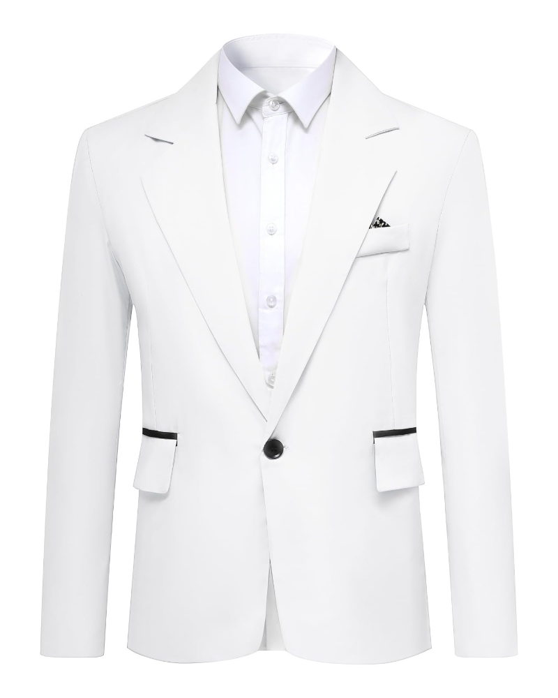 Caleb Men's Blazer – Slim Fit Single Breasted Notch Lapel Smart Suit Jacket