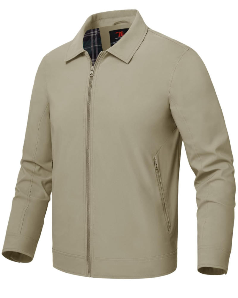 Colin Men's Harrington Jacket – Lightweight Zip-Up Casual Bomber Jacket