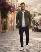 Cormac Men's Denim Jacket – Button Front, Chest Pockets & Classic Urban Fit