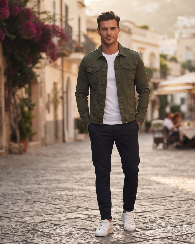 Cormac Men's Denim Jacket – Button Front, Chest Pockets & Classic Urban Fit