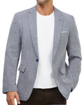 Harvey Men's Blazer – One Button Smart Suit Jacket with Notch Lapel & Flap Pockets