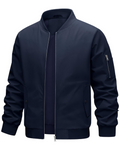 Benson Men's Bomber Jacket – Full Zip Casual Jacket with Stand Collar