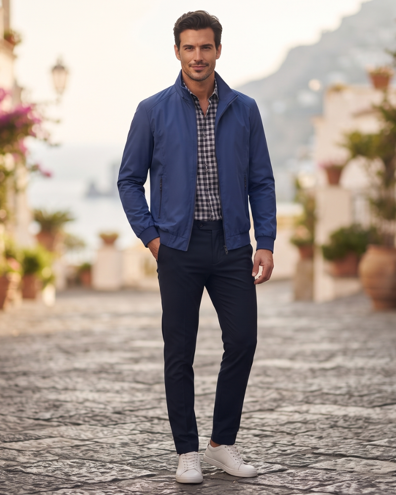 Philip Men's Bomber Jacket – Wind-Resistant Zip Jacket with UPF 50+ Protection