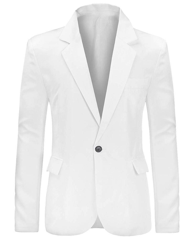 Evan Men's Blazer – Slim Fit One Button Smart Casual Suit Jacket with Notch Lapel