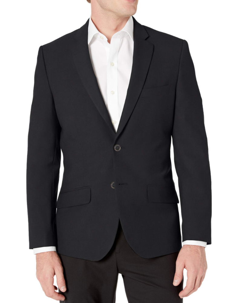 Mileson Men's Blazer – Slim Fit Stretch Two Button Smart Suit Jacket with Notch Lapel