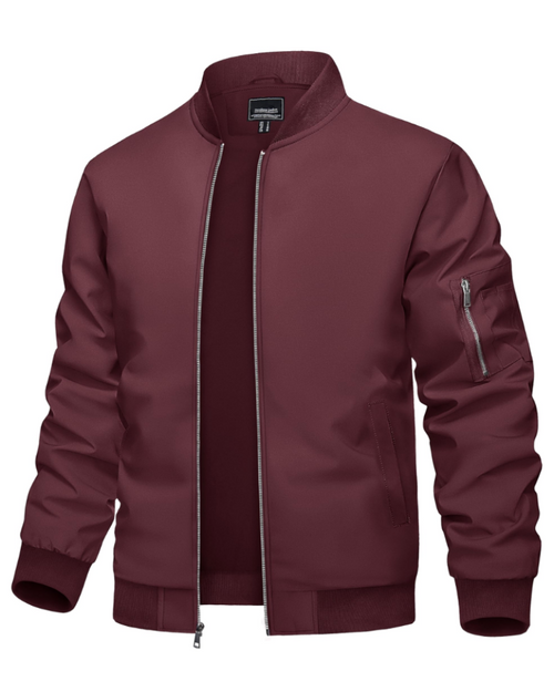 Asher Men's Bomber Jacket – Lightweight Zip-Up Jacket with Stand Collar
