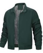 Gideon Men's Bomber Jacket – Lightweight Zip-Up Jacket with Plaid Lining