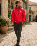 Hunter Men's Packable Waterproof Jacket – Hooded Outdoor Rain Coat with Zip Pockets