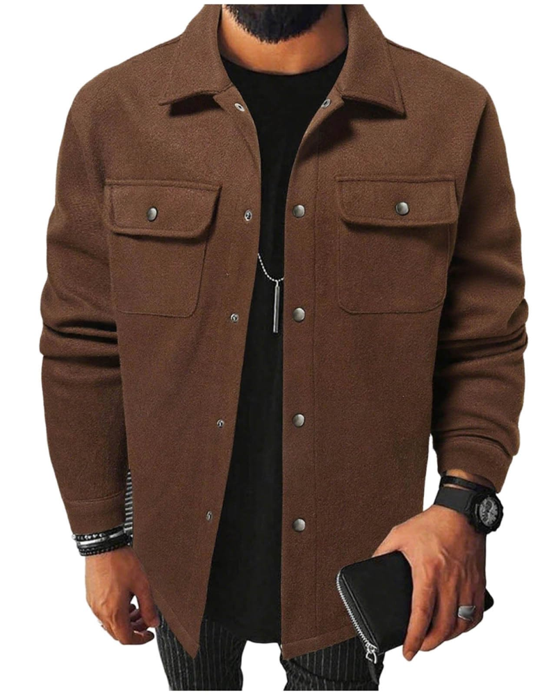 Emmett Men's Button-Down Shirt – Slim Fit Long Sleeve Smart Casual Dress Shirt