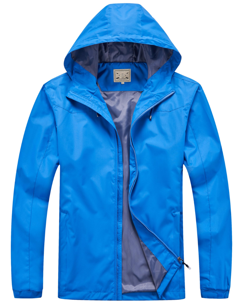 Bernard Men's Waterproof Jacket – Hooded Wind-Resistant Outdoor Zip Coat